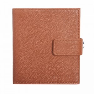 Portfele Longchamp Le FOULONNÉ Compact Damskie Caramel Polska | L4961021121
