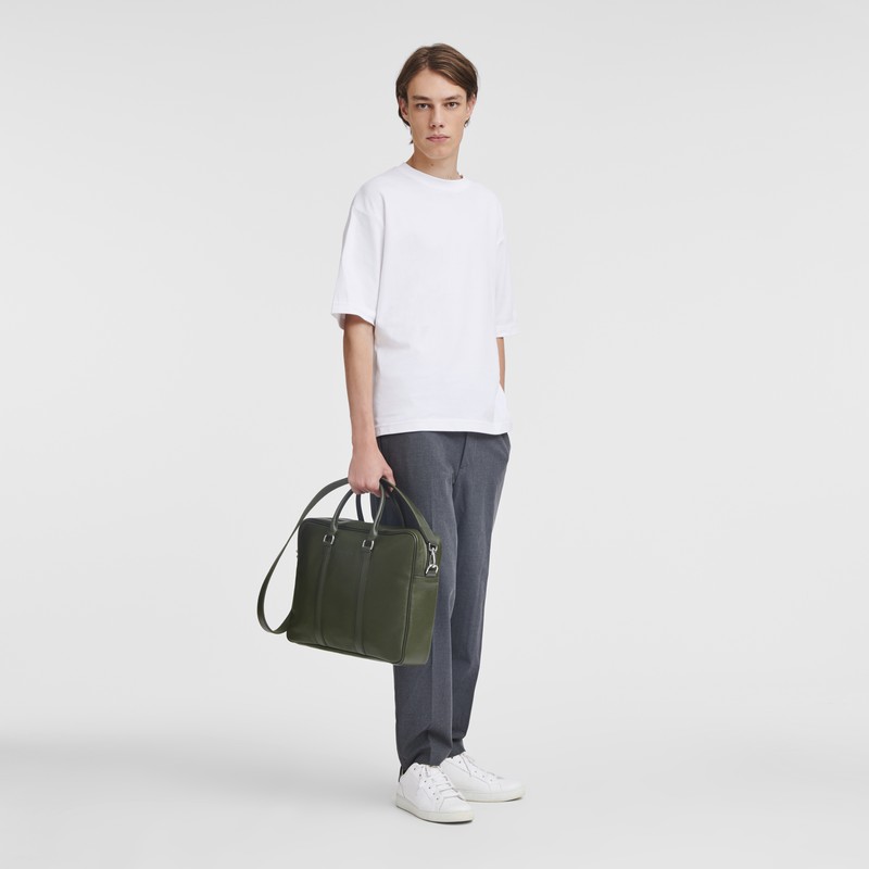 Aktówka Longchamp Le FOULONNÉ M Męskie Khaki Polska | L2123021A23-