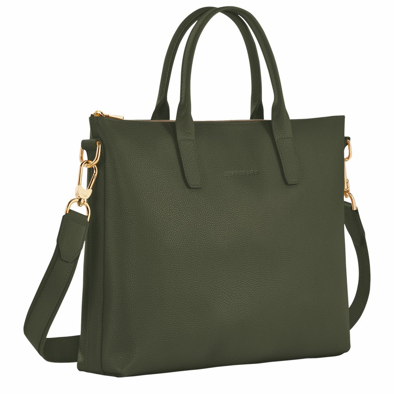 Aktówka Longchamp Le FOULONNÉ S Damskie Khaki Polska | 20032021892