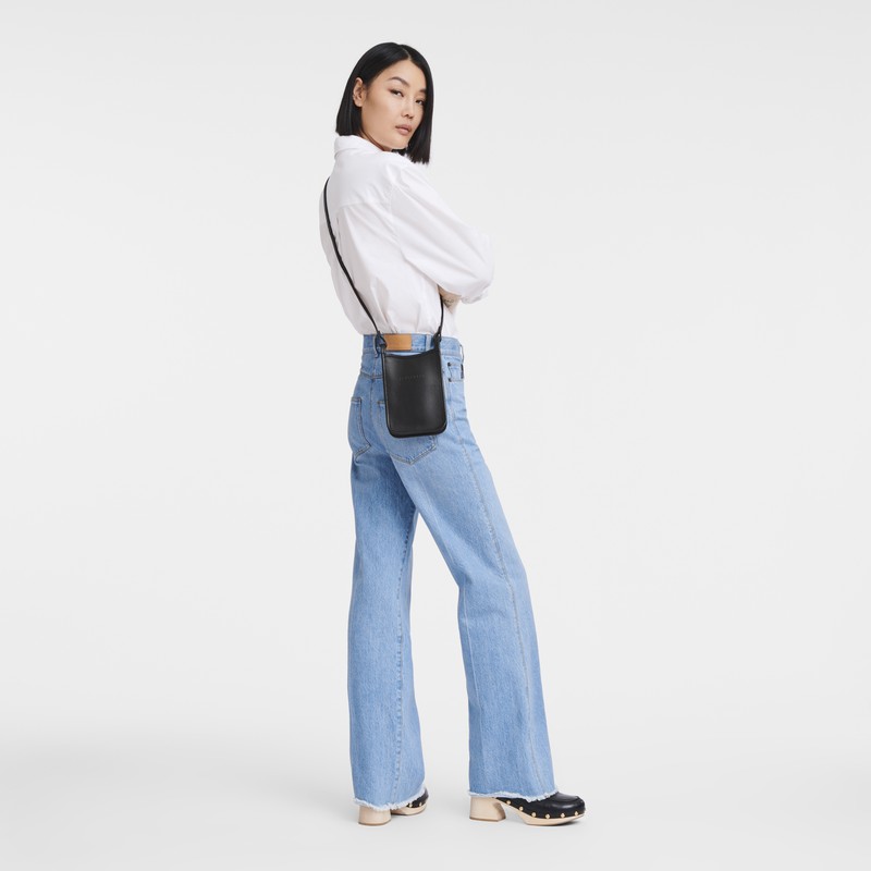 Etui Longchamp Le FOULONNÉ Damskie Czarne Polska | 34200021001