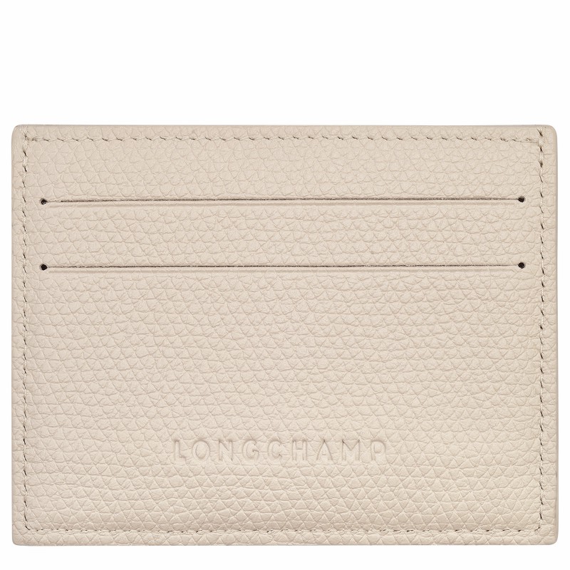 Etui na Karty Longchamp Le Roseau Damskie Białe Polska | L3218HFP555