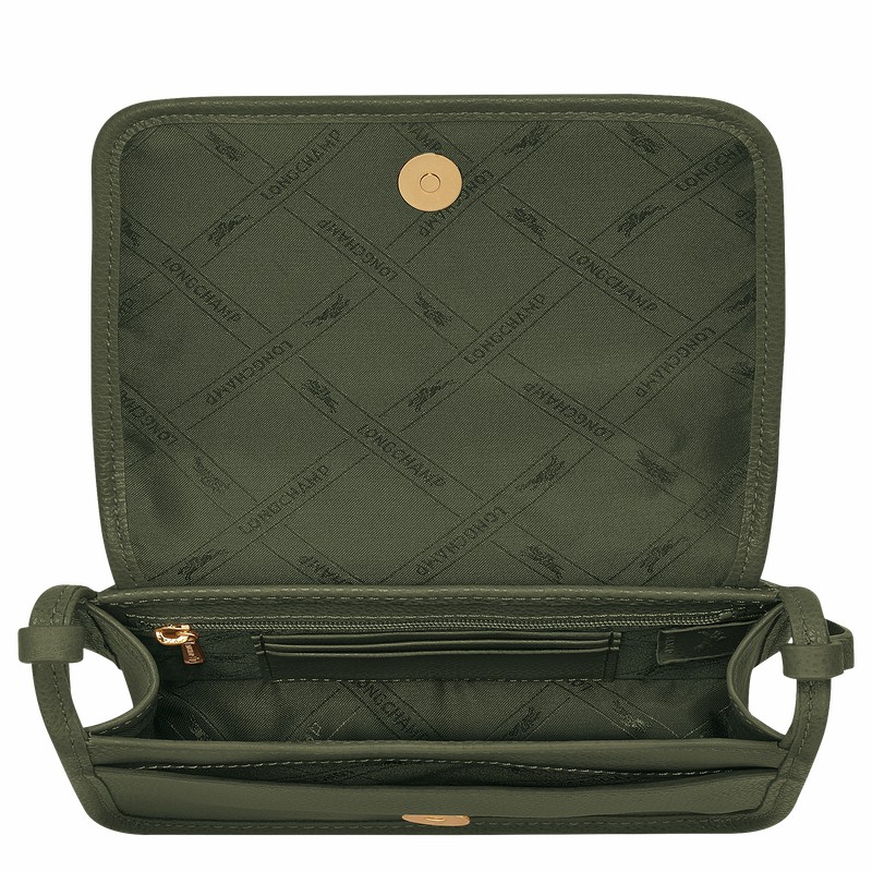 Kopertówka Longchamp Le FOULONNÉ XS Damskie Khaki Polska | 10133021892