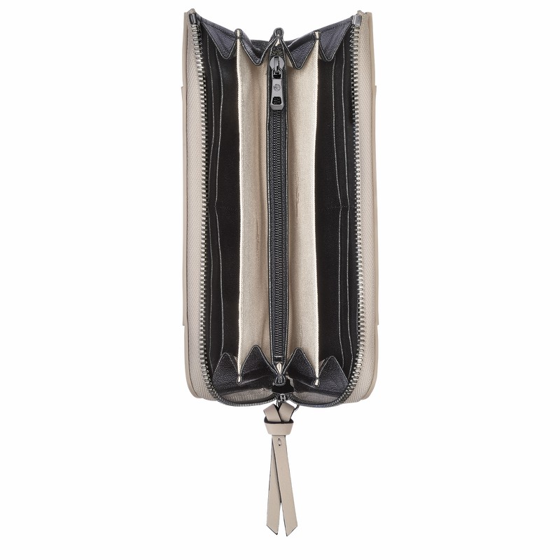 Portfele Longchamp 3D Zip around Męskie Szare Polska | L3418HCV299-