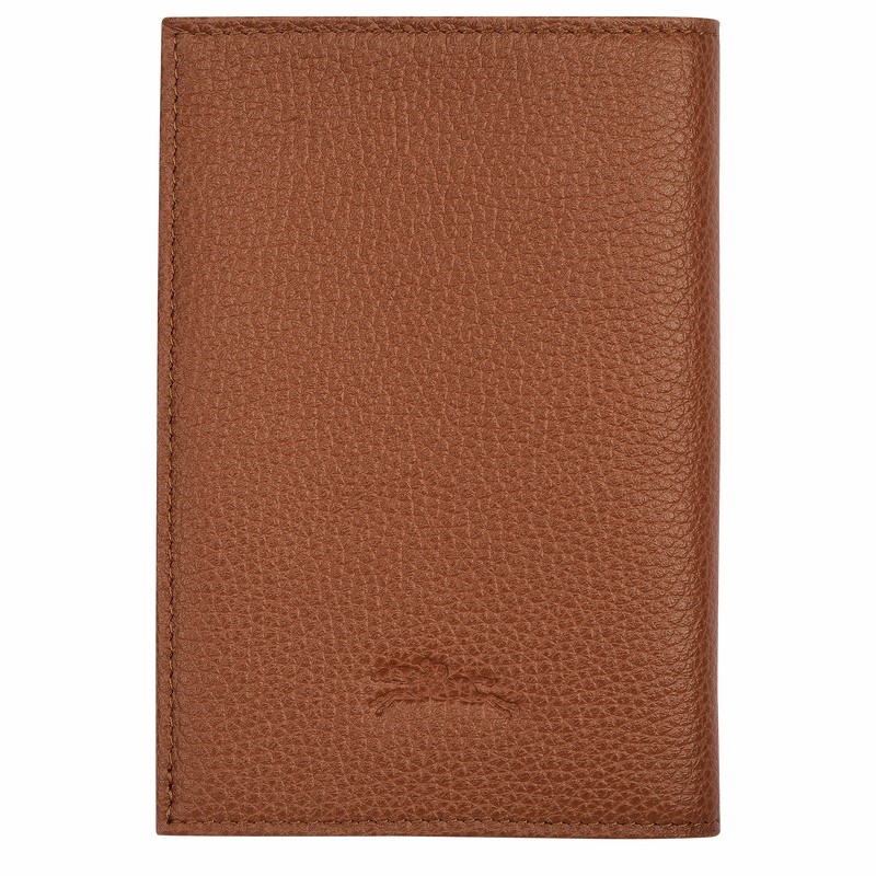 Posiadacz Paszportu Longchamp Le FOULONNÉ Męskie Caramel Polska | L3416021121-