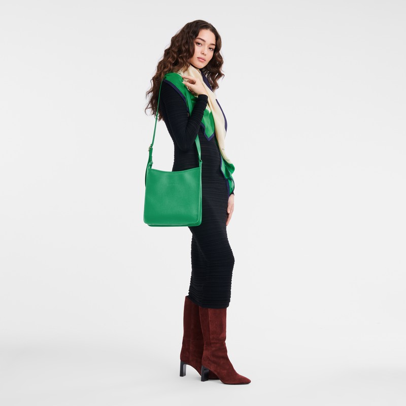 Torba Crossbody Longchamp Le FOULONNÉ M Damskie Zielone Polska | 10140021129