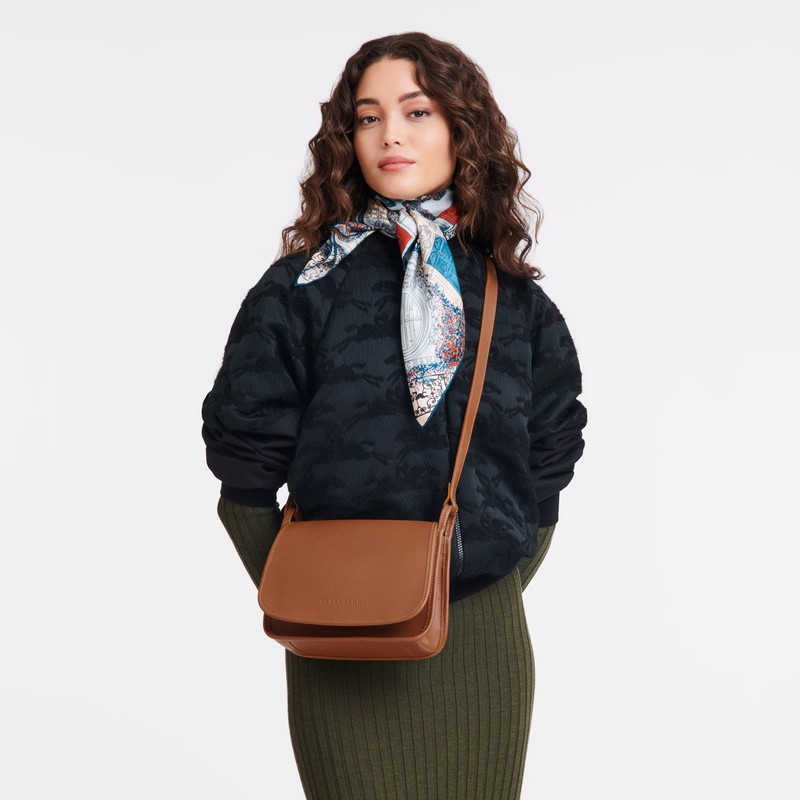 Torba Crossbody Longchamp Le FOULONNÉ M Damskie Caramel Polska | 10135021121