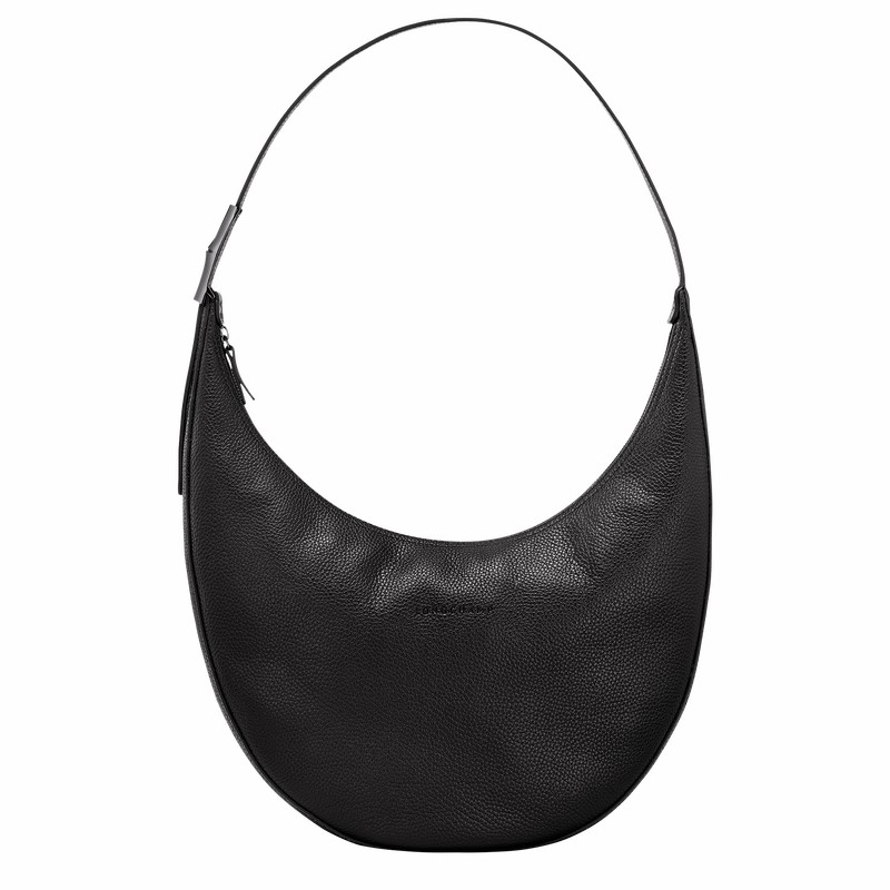 Torba Crossbody Longchamp Le Roseau Essential L Damskie Czarne Polska | 10234968001