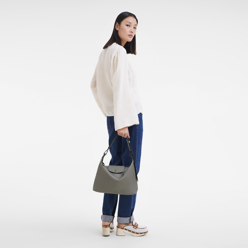 Torba Hobo Longchamp Le Pliage Xtra M Damskie Szare Polska | 10189987P55