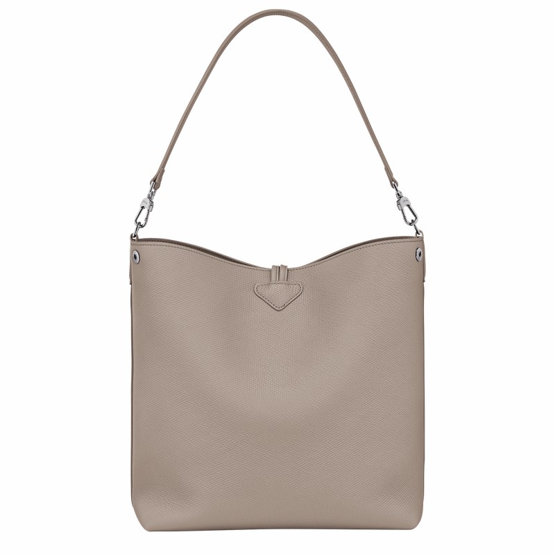 Torba na Ramię Longchamp Le Roseau M Damskie Szare Polska | 10281HFP266