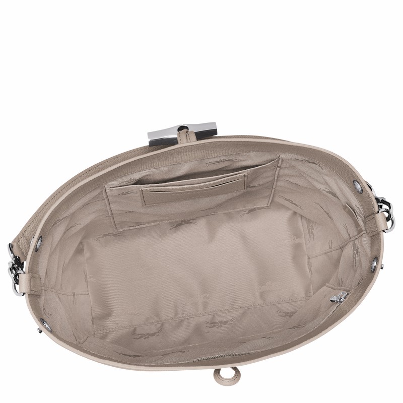 Torba na Ramię Longchamp Le Roseau M Damskie Szare Polska | 10281HFP266