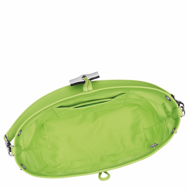 Torba na Ramię Longchamp Le Roseau M Damskie Zielone Polska | 10281HFP355