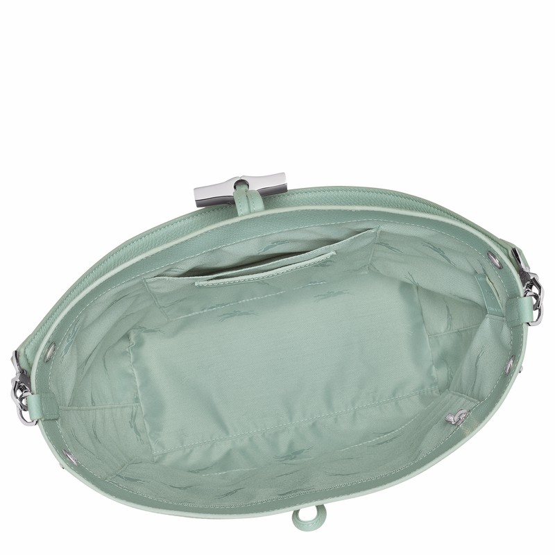 Torba na Ramię Longchamp Le Roseau M Damskie Celadon Polska | 10281HFP282