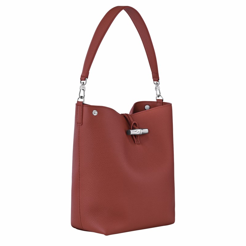 Torba na Ramię Longchamp Le Roseau M Damskie Brązowe Polska | 10281HFP404