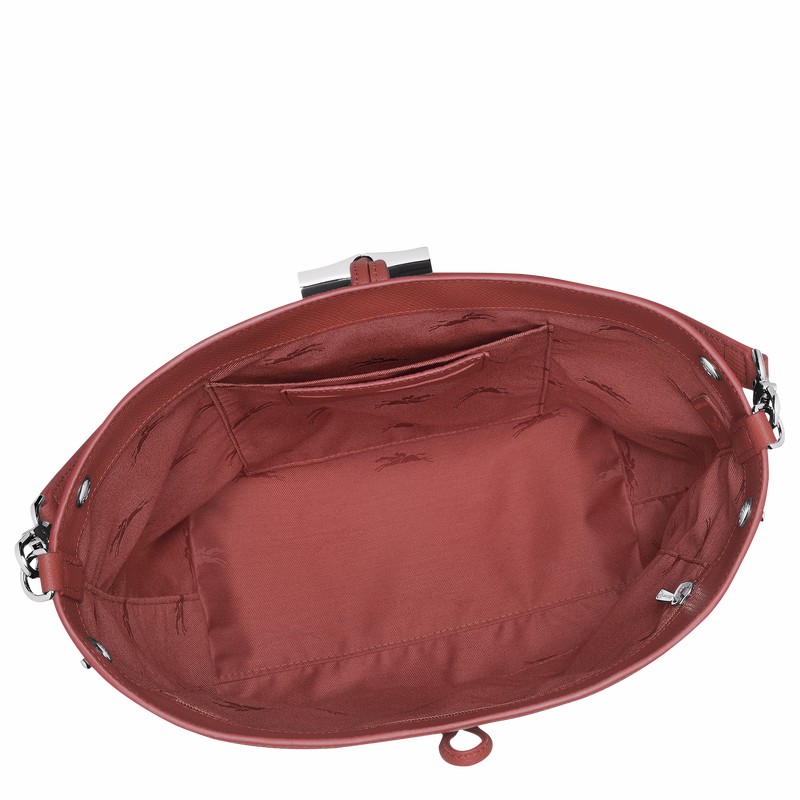 Torba na Ramię Longchamp Le Roseau M Damskie Brązowe Polska | 10281HFP404