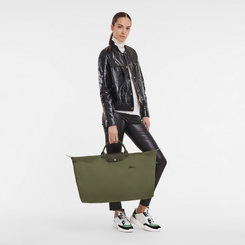 Torby Podróżne Longchamp Le Pliage Green M Męskie Zielone Polska | L1625919479-