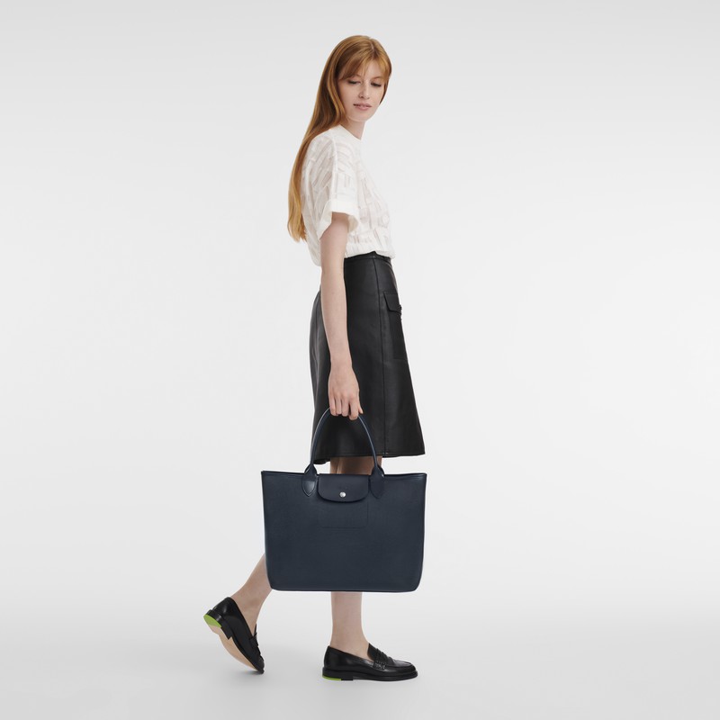 Torby Tote Longchamp Le Pliage City L Damskie Granatowe Polska | 10182HYQ556