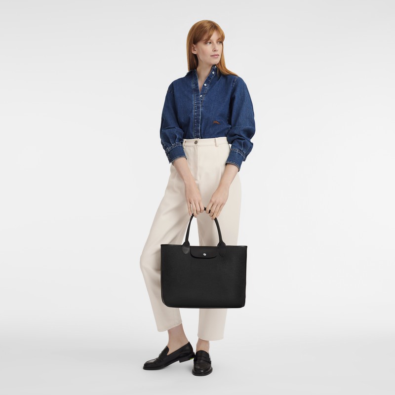 Torby Tote Longchamp Le Pliage City L Damskie Czarne Polska | 10182HYQ001