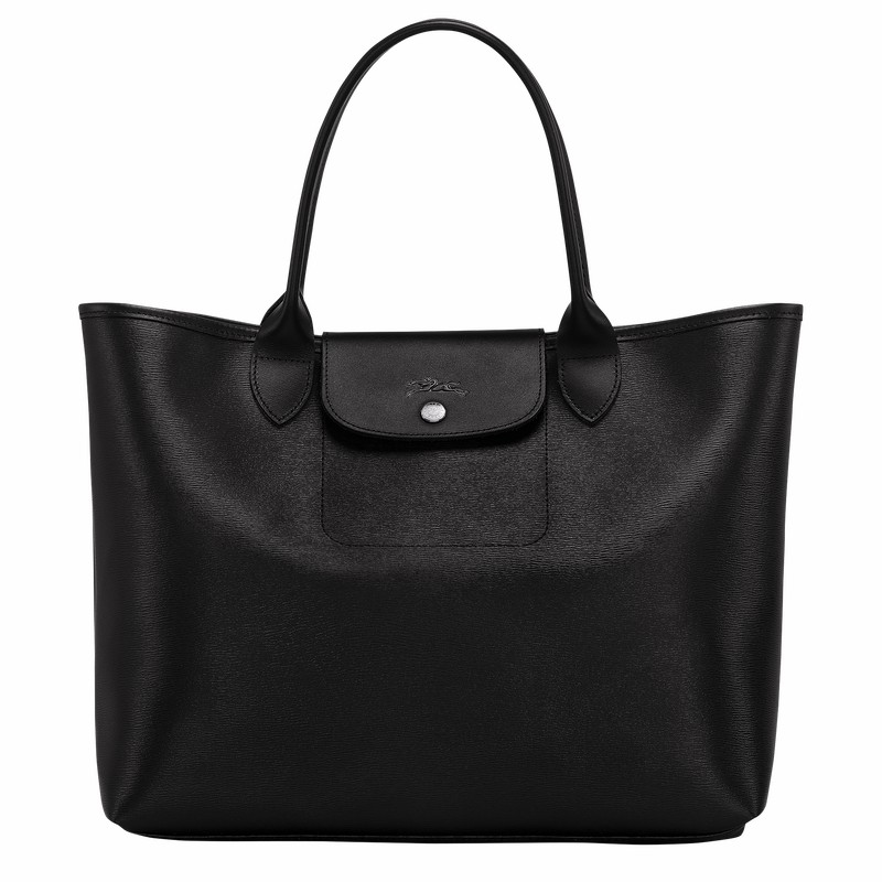 Torby Tote Longchamp Le Pliage City L Damskie Czarne Polska | 10182HYQ001