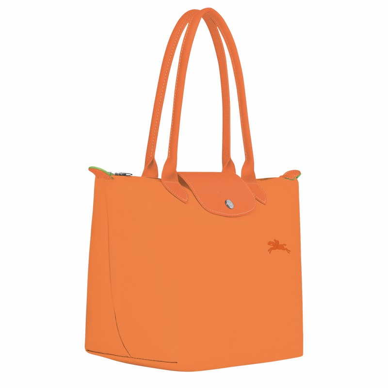 Torby Tote Longchamp Le Pliage Green M Damskie Pomarańczowe Polska | L2605919P54