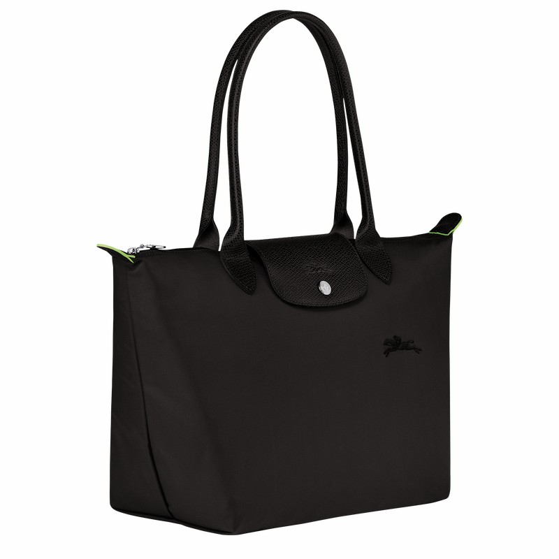 Torby Tote Longchamp Le Pliage Green M Damskie Czarne Polska | L2605919001