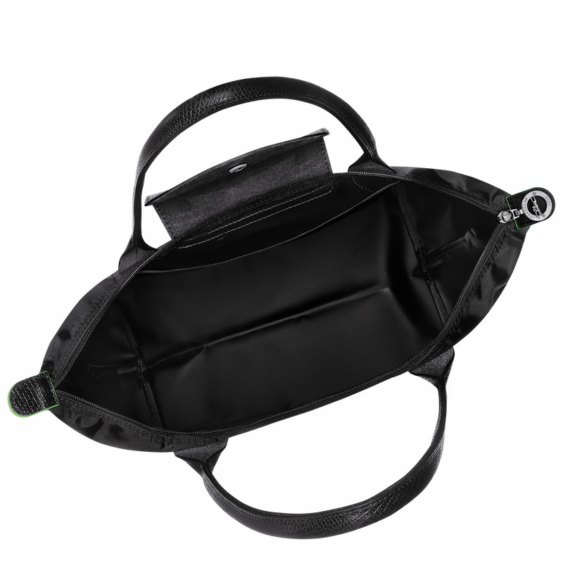 Torby Tote Longchamp Le Pliage Green M Damskie Czarne Polska | L2605919001