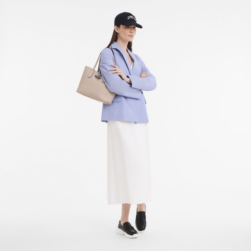 Torby Tote Longchamp Le Roseau Essential M Damskie Szare Polska | 10183968266