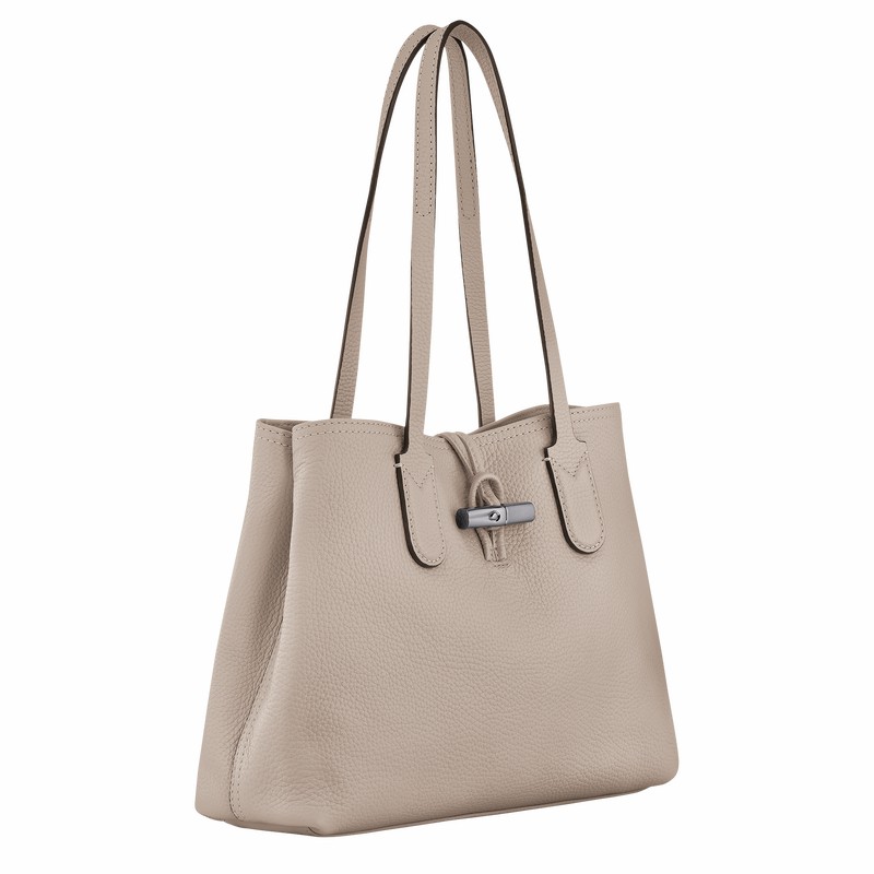 Torby Tote Longchamp Le Roseau Essential M Damskie Szare Polska | 10183968266