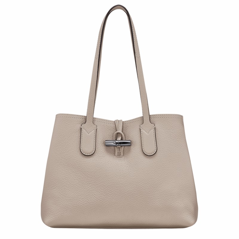 Torby Tote Longchamp Le Roseau Essential M Damskie Szare Polska | 10183968266