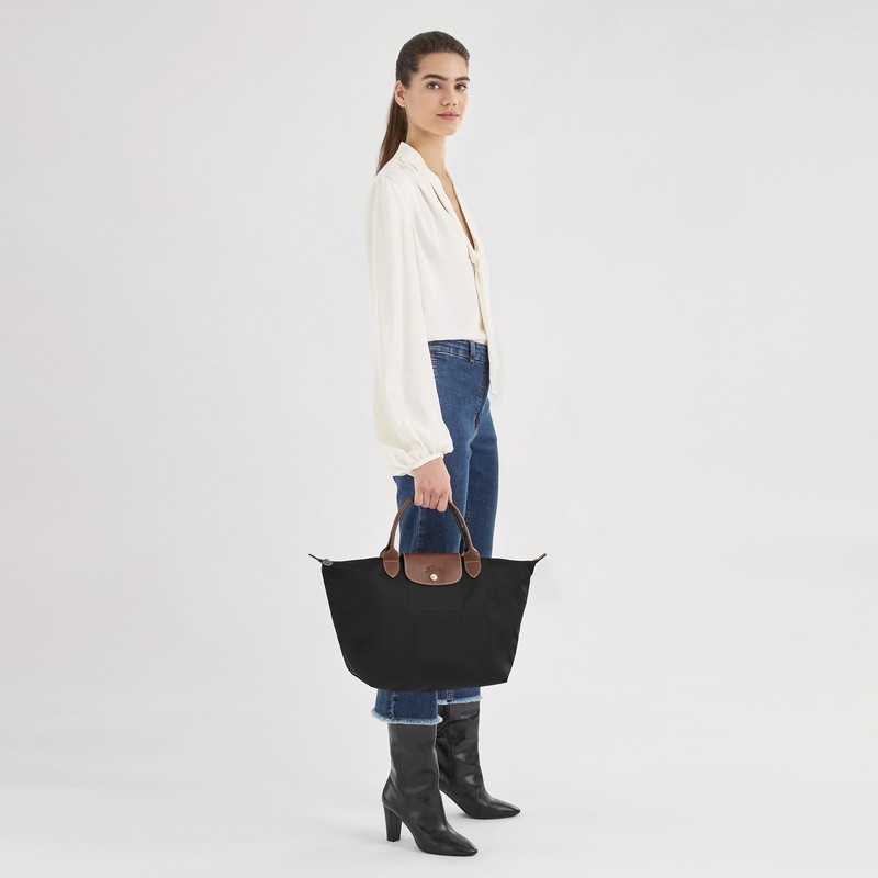Torebka Longchamp Le Pliage Original M Damskie Czarne Polska | L1623089001