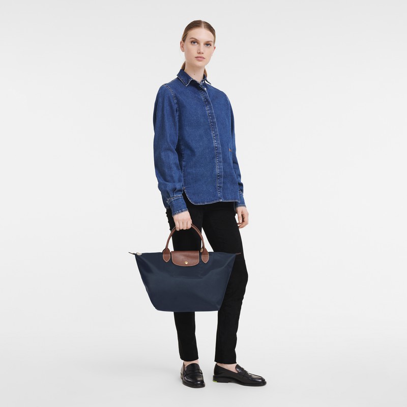 Torebka Longchamp Le Pliage Original M Damskie Granatowe Polska | L1623089P68